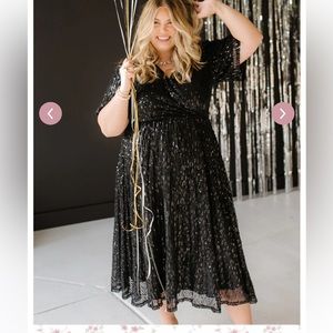NWT Ivy City Black Sequin Dress